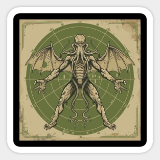 vitruvian cthulhu Sticker